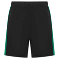 Black-Emerald - Front - Finden & Hales Childrens-Kids Knitted Zip Pocket Sweat Shorts