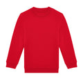 Red - Front - B&C Childrens-Kids ID.332 Crew Neck Sweatshirt
