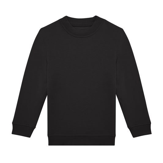 Black - Front - B&C Childrens-Kids ID.332 Crew Neck Sweatshirt