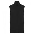 Black - Front - Henbury Mens Zip Front Sleeveless Jumper