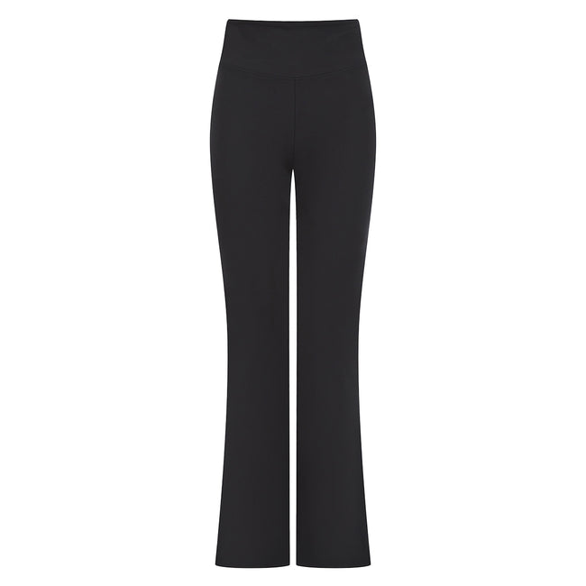 Black - Front - SF Womens-Ladies Flared Leggings