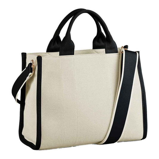 Natural-Black - Front - Quadra Puerto Tote Bag