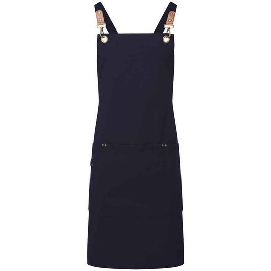 Navy - Front - Premier Cross Back Bib Apron