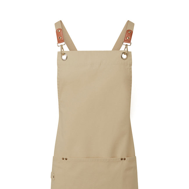 Natural - Back - Premier Cross Back Bib Apron