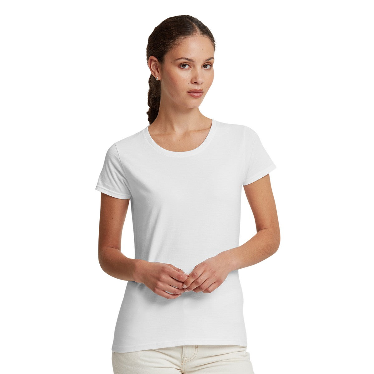 White - Back - Russell Womens-Ladies Round Neck T-Shirt