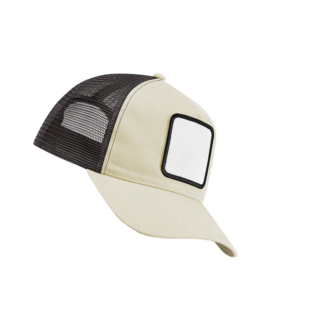 Stone-Shadow Grey - Back - Beechfield Appliqué 5 Panel Trucker Cap