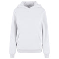 White - Front - Build Your Brand Womens-Ladies Fluffy Hoodie