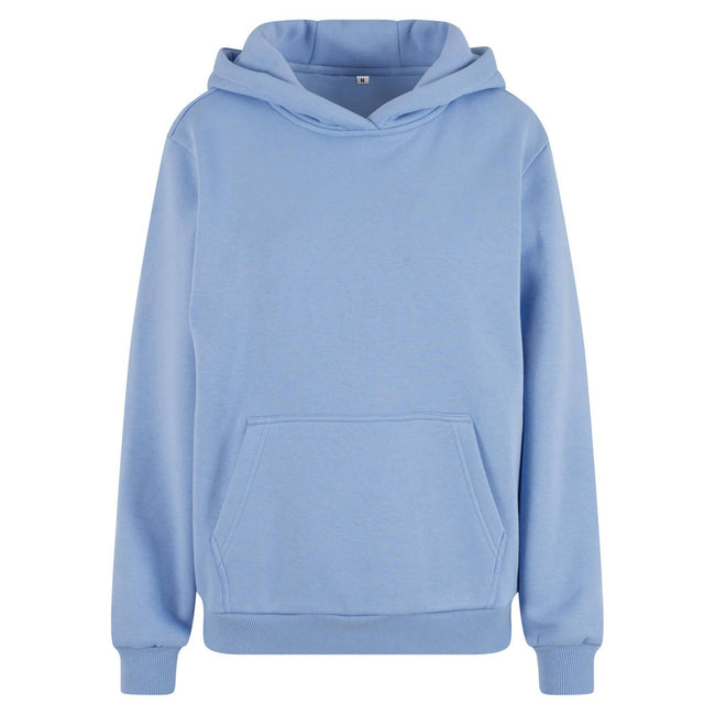 Powder Blue - Front - Build Your Brand Womens-Ladies Fluffy Hoodie