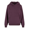 Plum Purple - Front - Build Your Brand Womens-Ladies Fluffy Hoodie