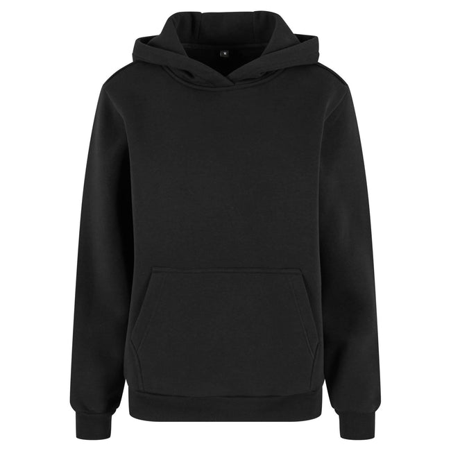 Black - Front - Build Your Brand Womens-Ladies Fluffy Hoodie