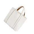 Soft White-Caramel - Back - Westford Mill Courtside Medium Tote Bag