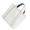 Soft White-French Navy - Back - Westford Mill Courtside Medium Tote Bag