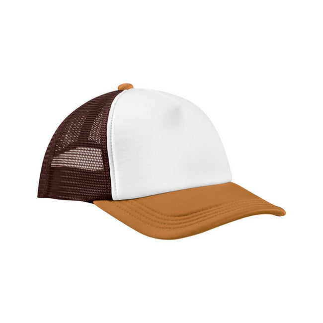 Chocolate-Dark Amber - Front - Beechfield 5 Panel Trucker Cap