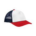 Navy-Red - Front - Beechfield 5 Panel Trucker Cap