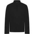 Black - Front - Front Row Mens Premium Pique Quarter Zip Top