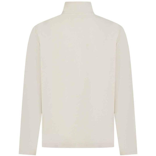 Natural - Back - Front Row Mens Premium Pique Quarter Zip Top