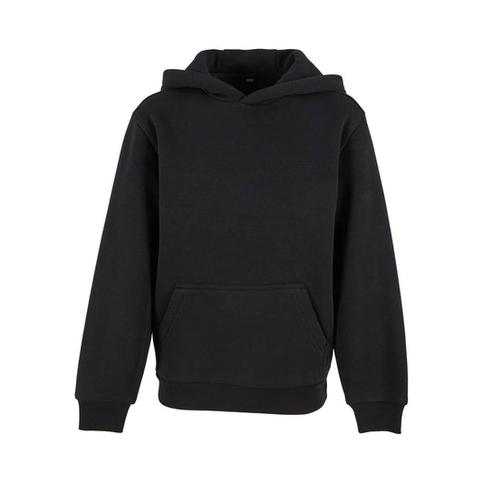 Black - Front - Build Your Brand Childrens-Kids Fluffy Hoodie