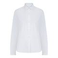 White - Front - Henbury Womens-Ladies Cotton Feel CoolPlus Long-Sleeved Shirt