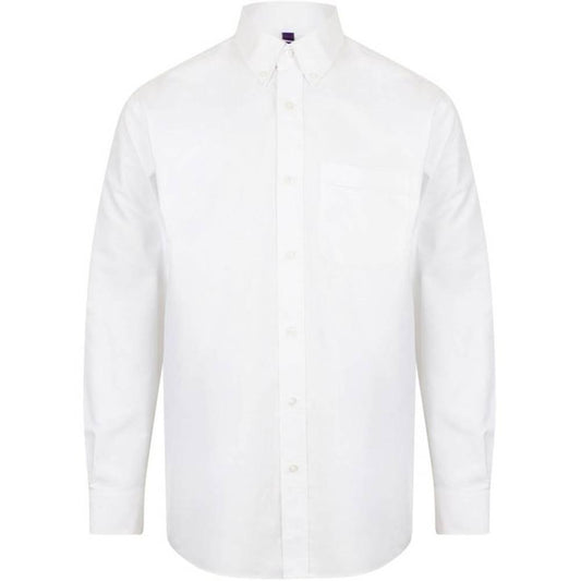 White - Front - Henbury Mens Cotton Feel CoolPlus Shirt