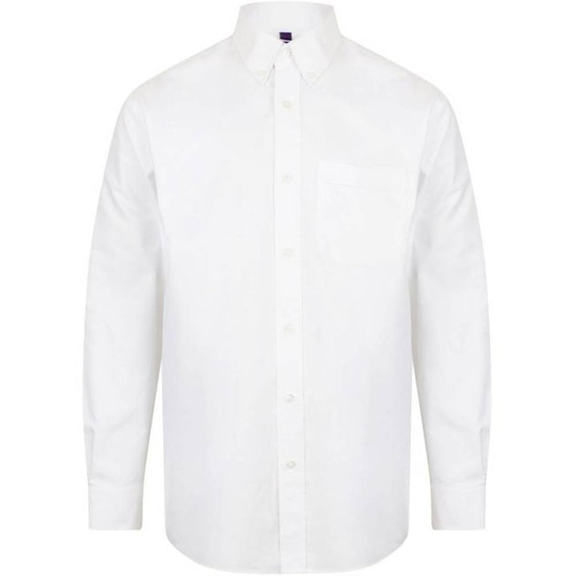 White - Front - Henbury Mens Cotton Feel CoolPlus Shirt