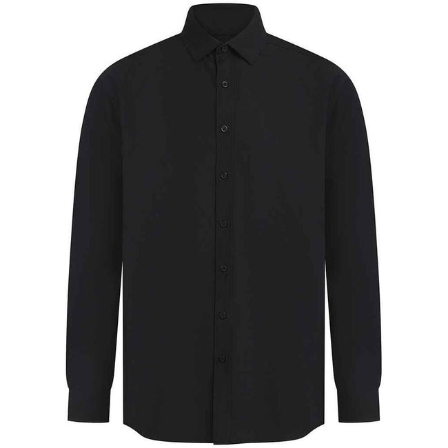Black - Front - Henbury Mens Cotton Feel CoolPlus Shirt