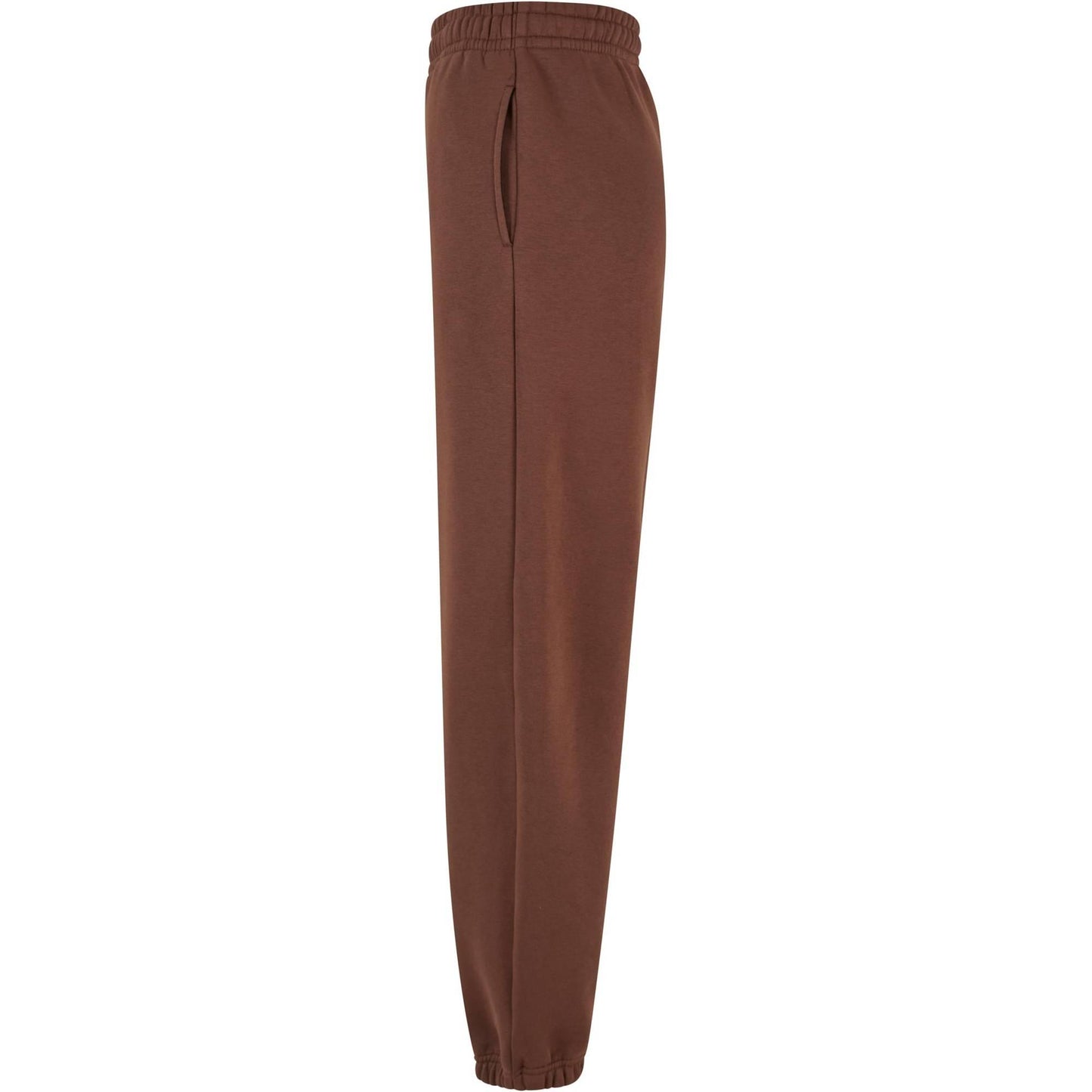 Chocolate Brown - Side - Build Your Brand Womens-Ladies Fluffy Sweatpants