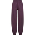 Plum Purple - Front - Build Your Brand Womens-Ladies Fluffy Sweatpants