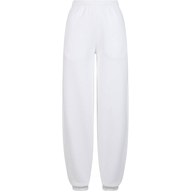 White - Front - Build Your Brand Womens-Ladies Fluffy Sweatpants