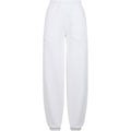 White - Front - Build Your Brand Womens-Ladies Fluffy Sweatpants