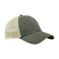 Vintage Olive-Stone - Front - Beechfield Vintage 6 Panel Trucker Cap