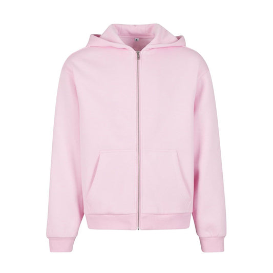 Soft Pink - Front - Build Your Brand Unisex Adult Fluffy Full Zip Hoodie