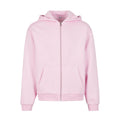 Soft Pink - Front - Build Your Brand Unisex Adult Fluffy Full Zip Hoodie