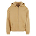 Union Beige - Front - Build Your Brand Unisex Adult Fluffy Full Zip Hoodie