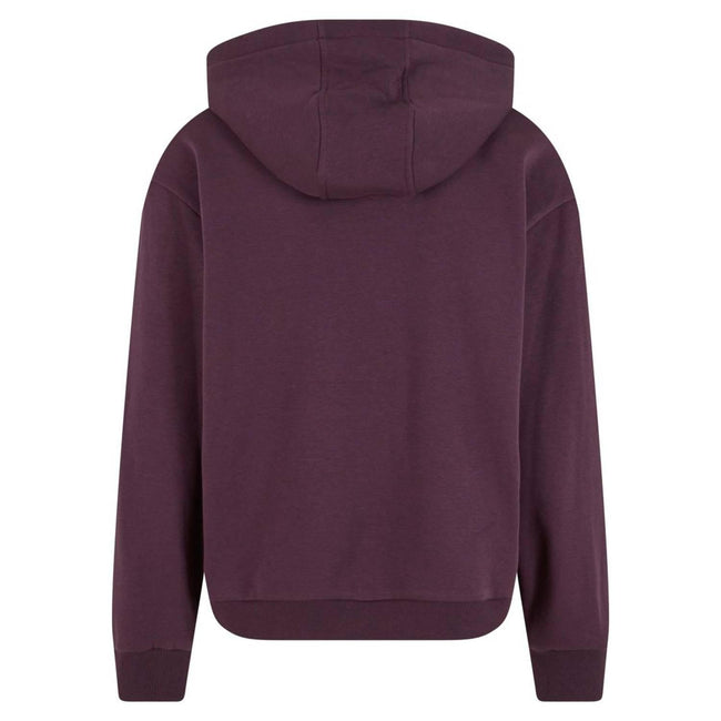 Plum Purple - Back - Build Your Brand Unisex Adult Fluffy Pullover Hoodie