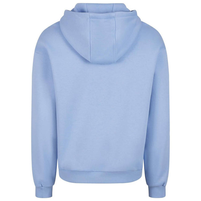 Powder Blue - Back - Build Your Brand Unisex Adult Fluffy Pullover Hoodie