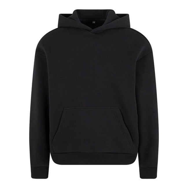Black - Front - Build Your Brand Unisex Adult Fluffy Pullover Hoodie