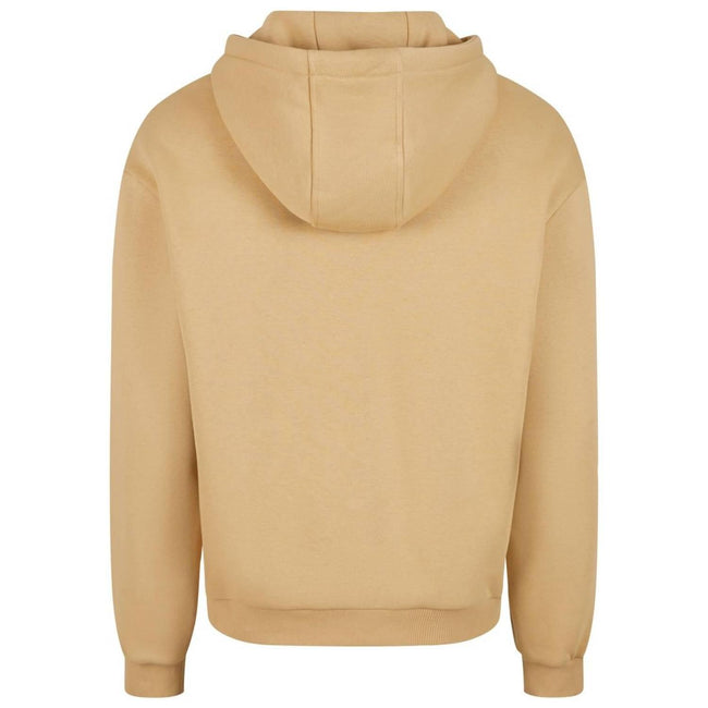 Union Beige - Back - Build Your Brand Unisex Adult Fluffy Pullover Hoodie