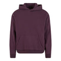 Plum Purple - Front - Build Your Brand Unisex Adult Fluffy Pullover Hoodie