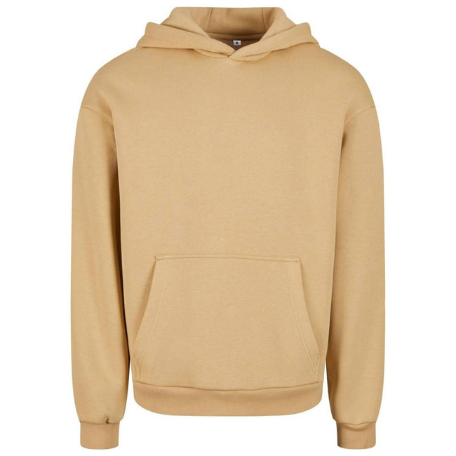 Union Beige - Front - Build Your Brand Unisex Adult Fluffy Pullover Hoodie