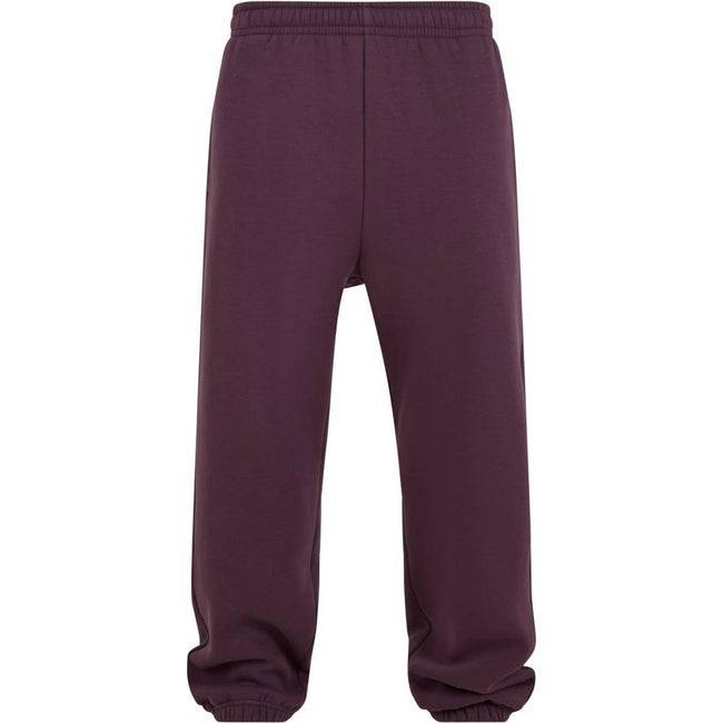 Plum Purple - Front - Build Your Brand Mens Fluffy Jogging Bottoms