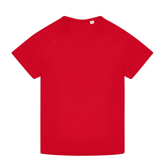 Red - Front - B&C Childrens-Kids #Active T-Shirt