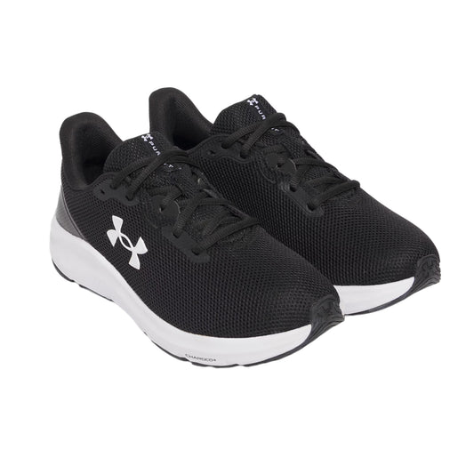Black-White - Front - Under Armour Mens Charged Pursuit 4 Trainers
