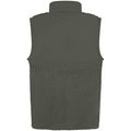 Dark Olive - Back - Front Row Unisex Adult Sherpa Recycled Gilet