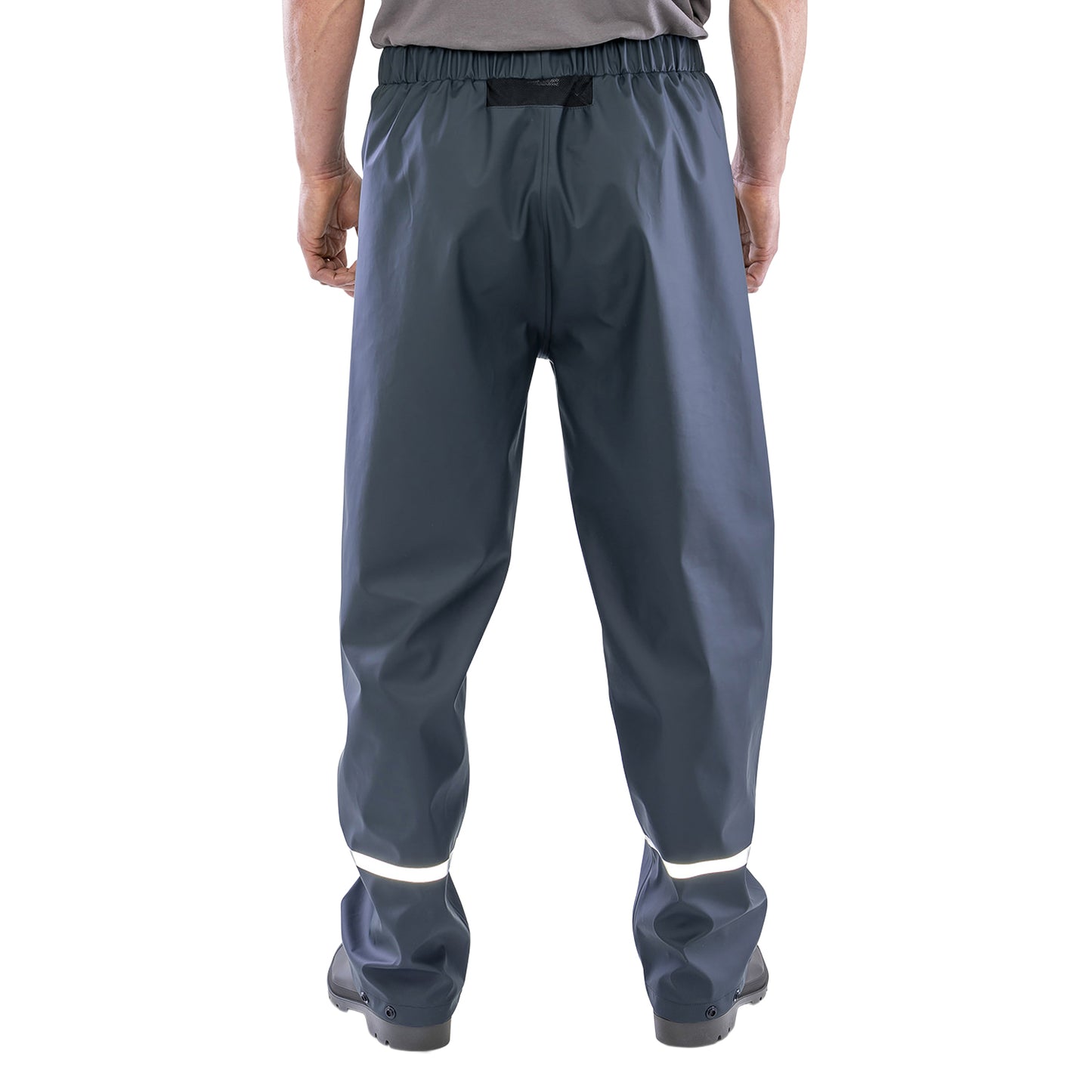 Navy - Back - Result Genuine Recycled Mens Prism PU Waterproof Trousers