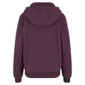 Plum Purple - Back - Build Your Brand Womens-Ladies Fluffy Full Zip Hoodie