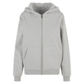 Light Asphalt - Front - Build Your Brand Womens-Ladies Fluffy Full Zip Hoodie