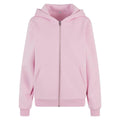Soft Pink - Front - Build Your Brand Womens-Ladies Fluffy Full Zip Hoodie