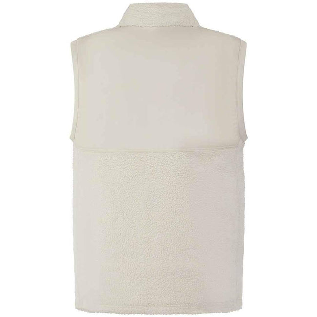 Natural - Back - Front Row Unisex Adult Sherpa Recycled Gilet