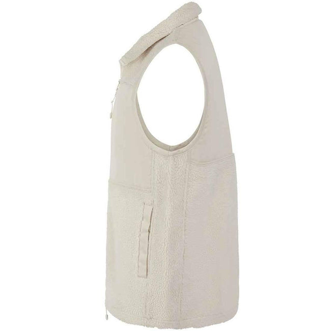 Natural - Side - Front Row Unisex Adult Sherpa Recycled Gilet