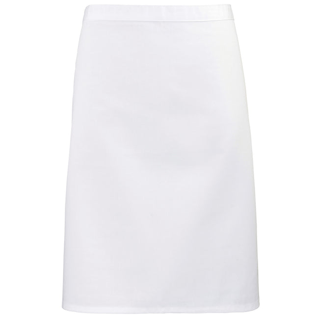 White - Front - Premier Ladies-Womens Mid-Length Apron